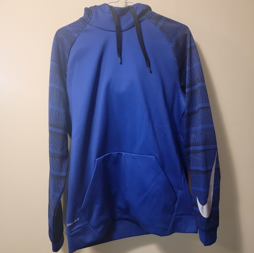 Nike Mens Hooded Sweatshirt Sz M Blue